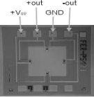 Micromachined silicon pressure sensor.