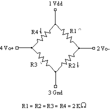 Schema elettrico del sensore di pressione.